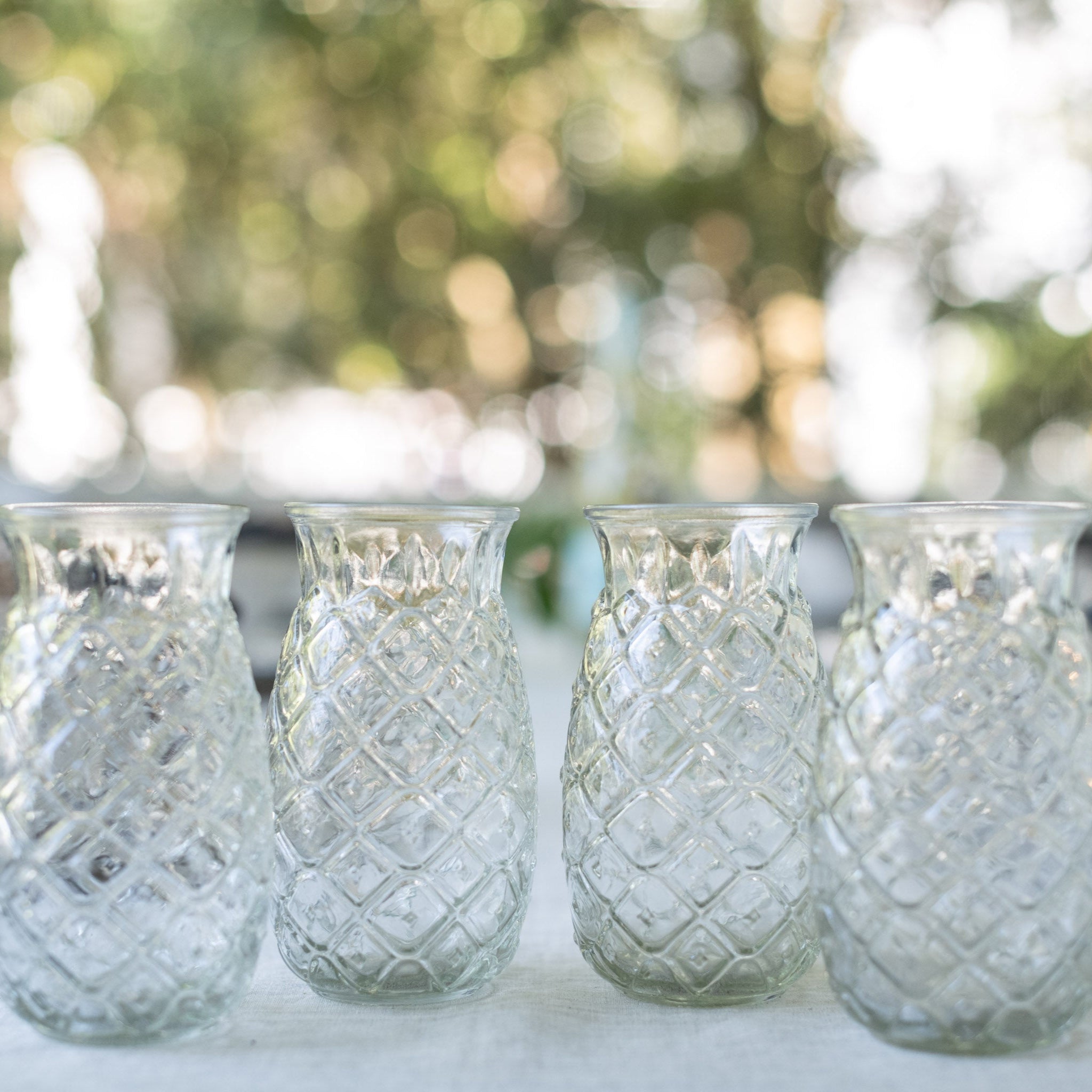 Set of 4 Pineapple Glasses & Sunshine Stir Sticks